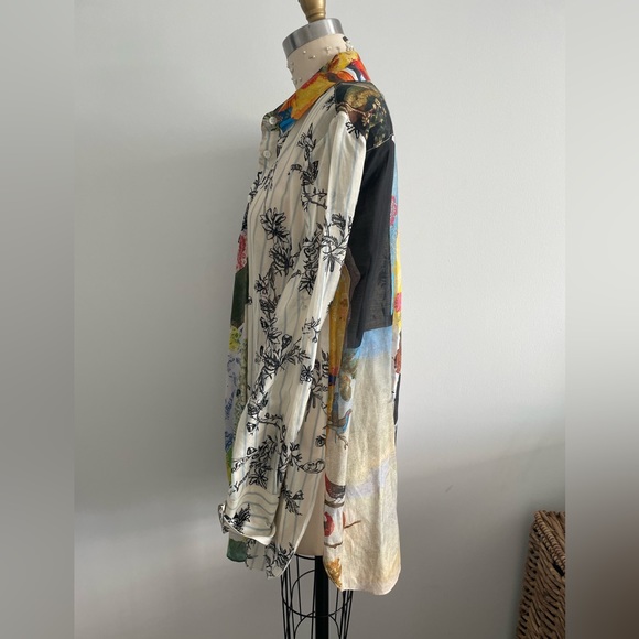 MONSE mixed print linen blend button up shirt - Picture 7 of 8